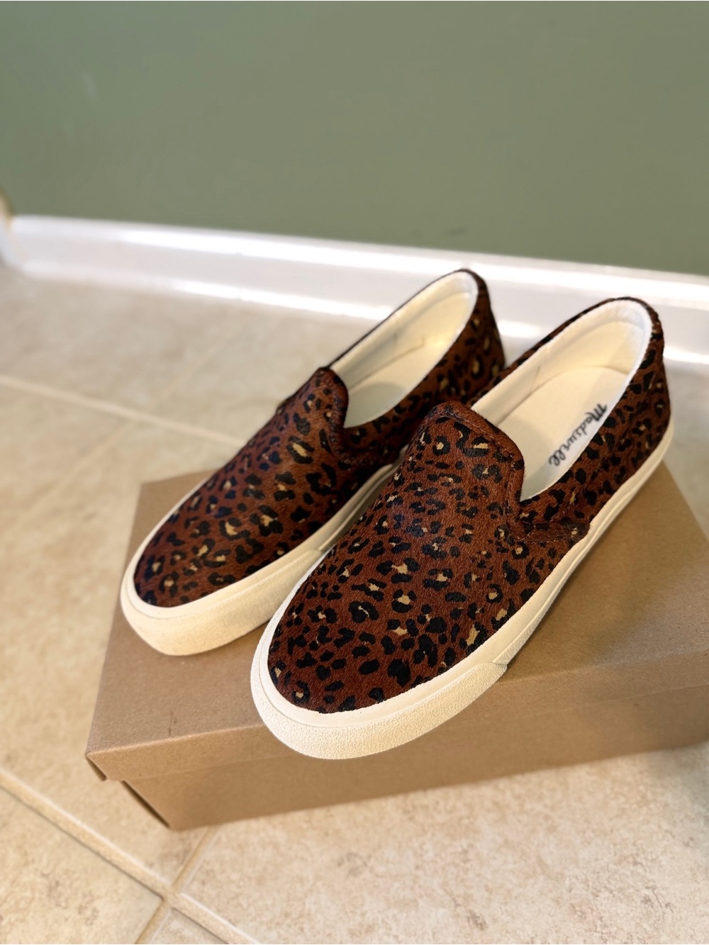 Madewell Leopard-Print Slip-On Sneakers - Brown/Black